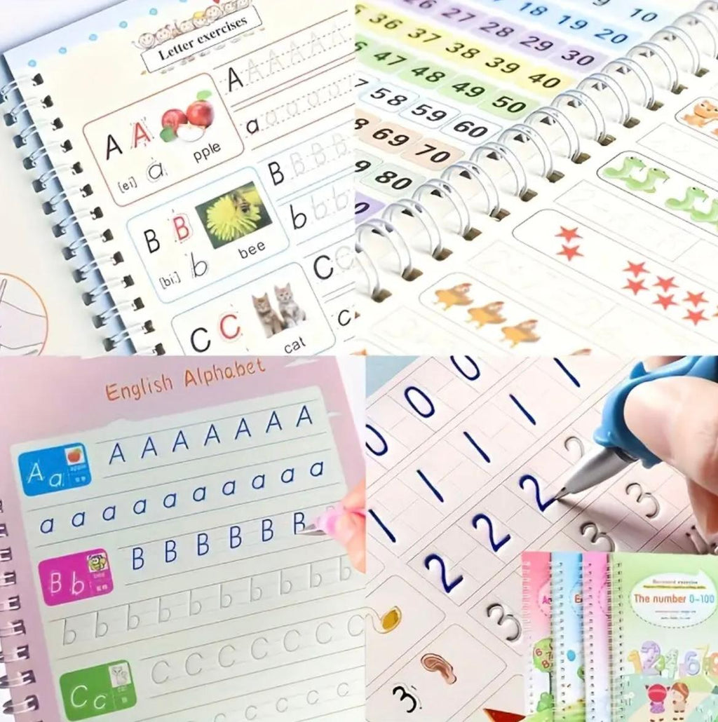 4 Piece Groove handwriting books