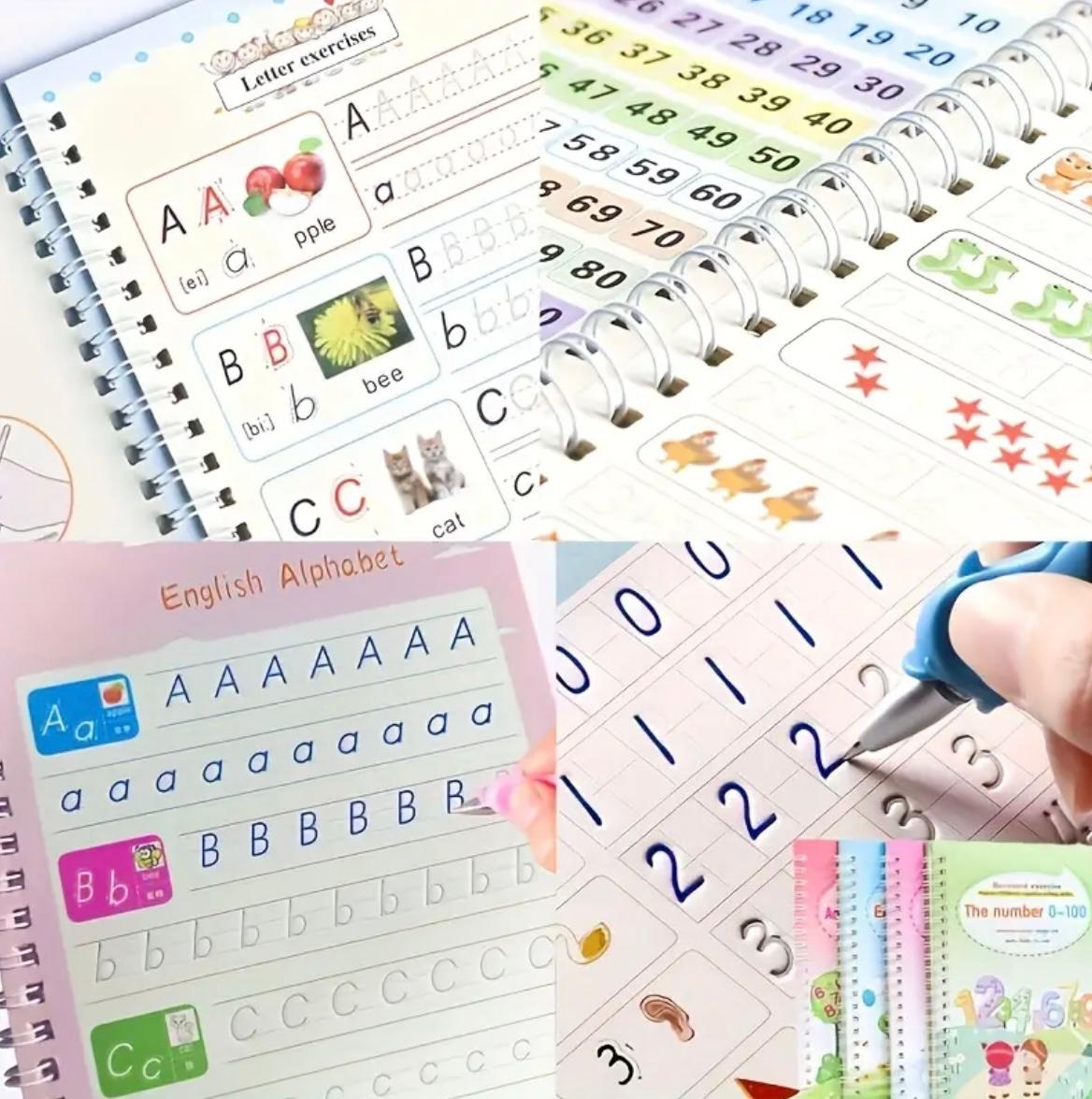 4 Piece Groove handwriting books