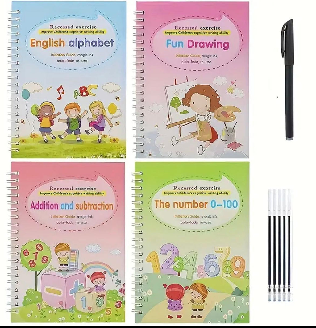 4 Piece Groove handwriting books