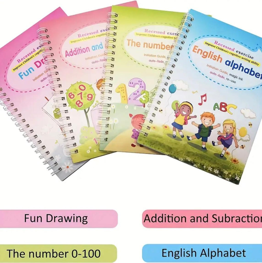 4 Piece Groove handwriting books