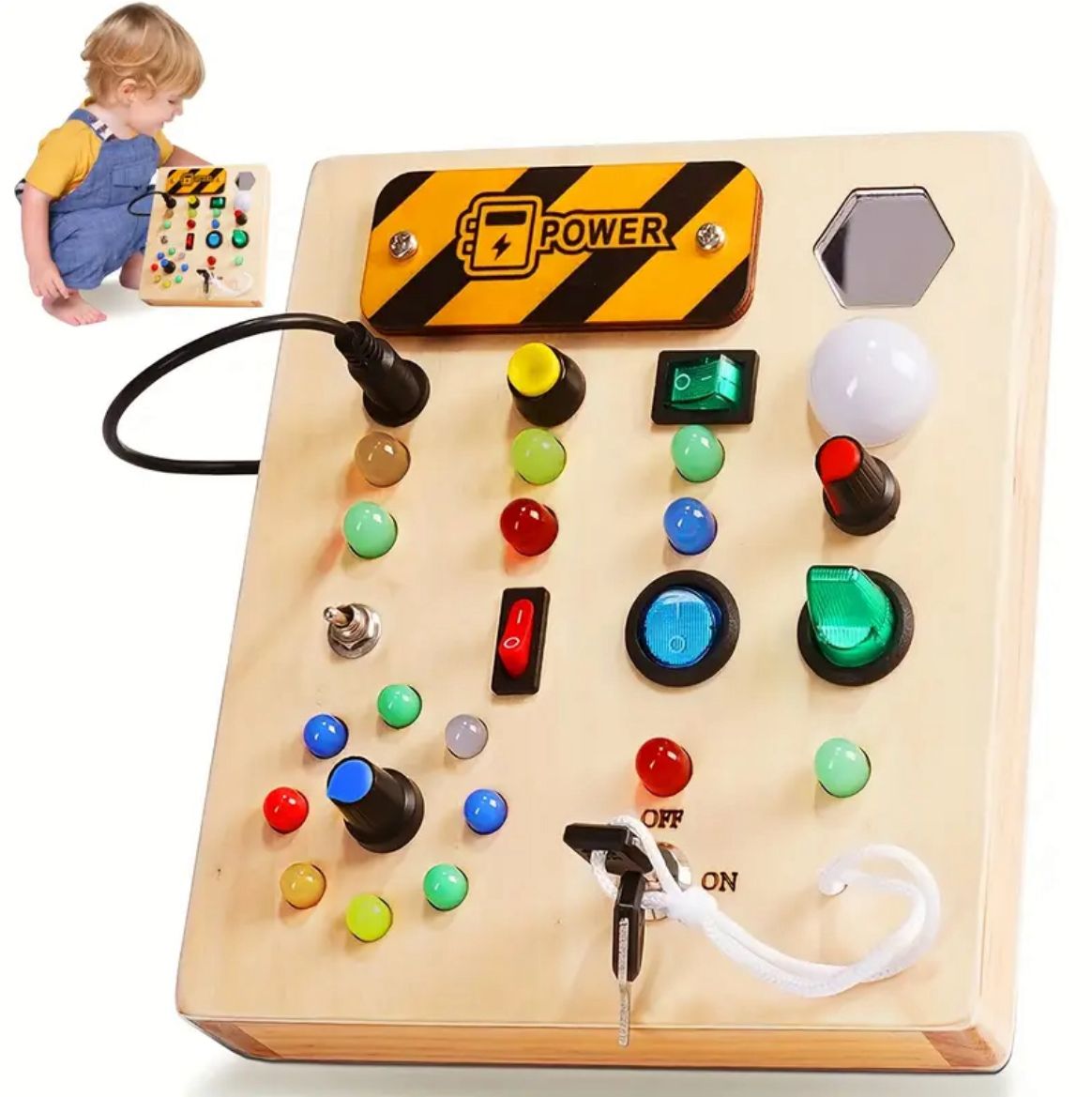 Kidoki's wooden busy board